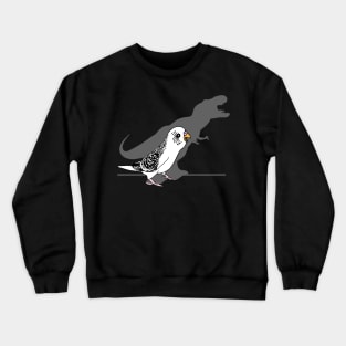 t-rex dinosaur shadow - white budgie Crewneck Sweatshirt